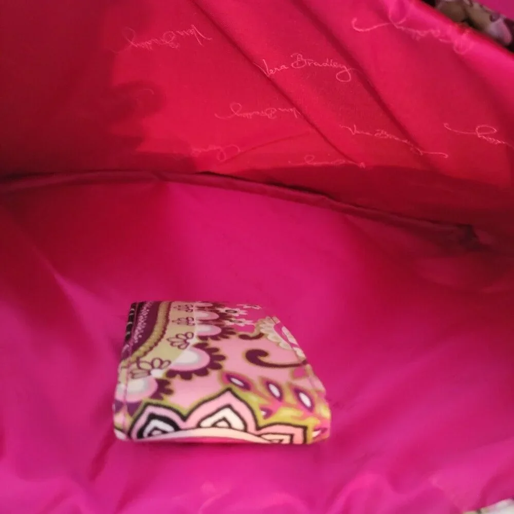 Vera Bradley Pink Paisley Quilted Daypack with Floral Trim